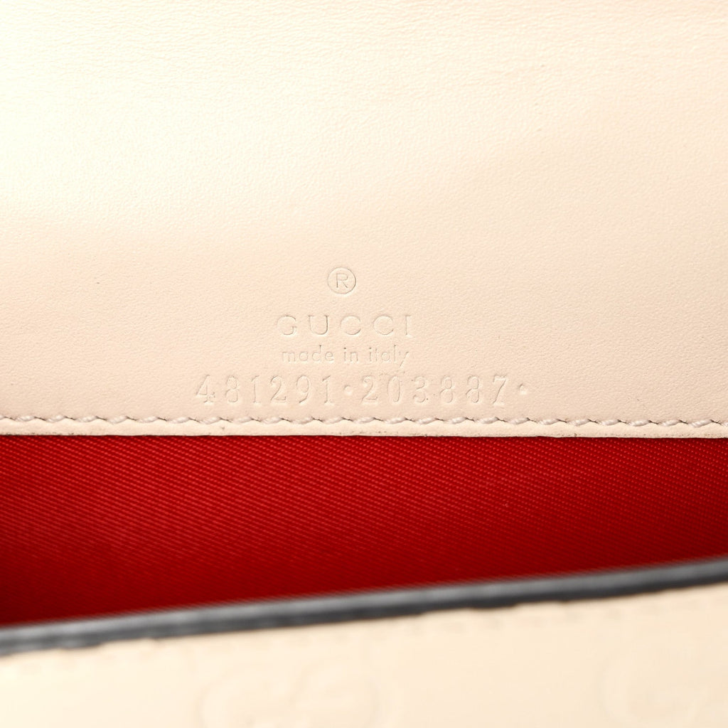 Gucci Guccissima Mini Cherry Chain Bag White