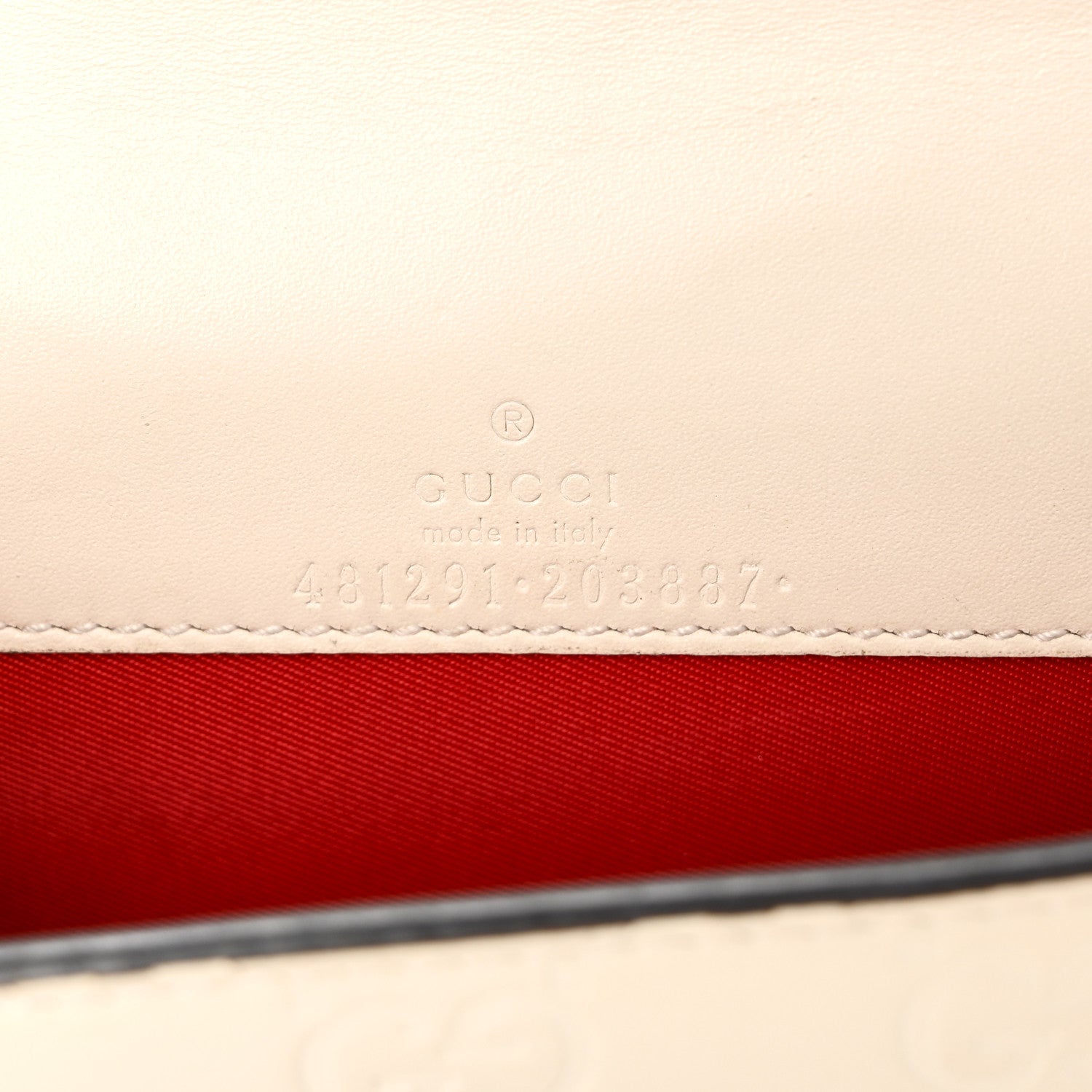 Gucci Guccissima Mini Cherry Chain Bag White