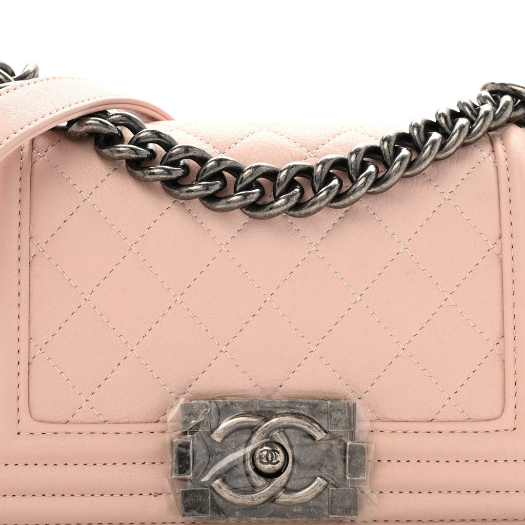 Chanel Calfskin Quilted Small Boy Flap Light Pink