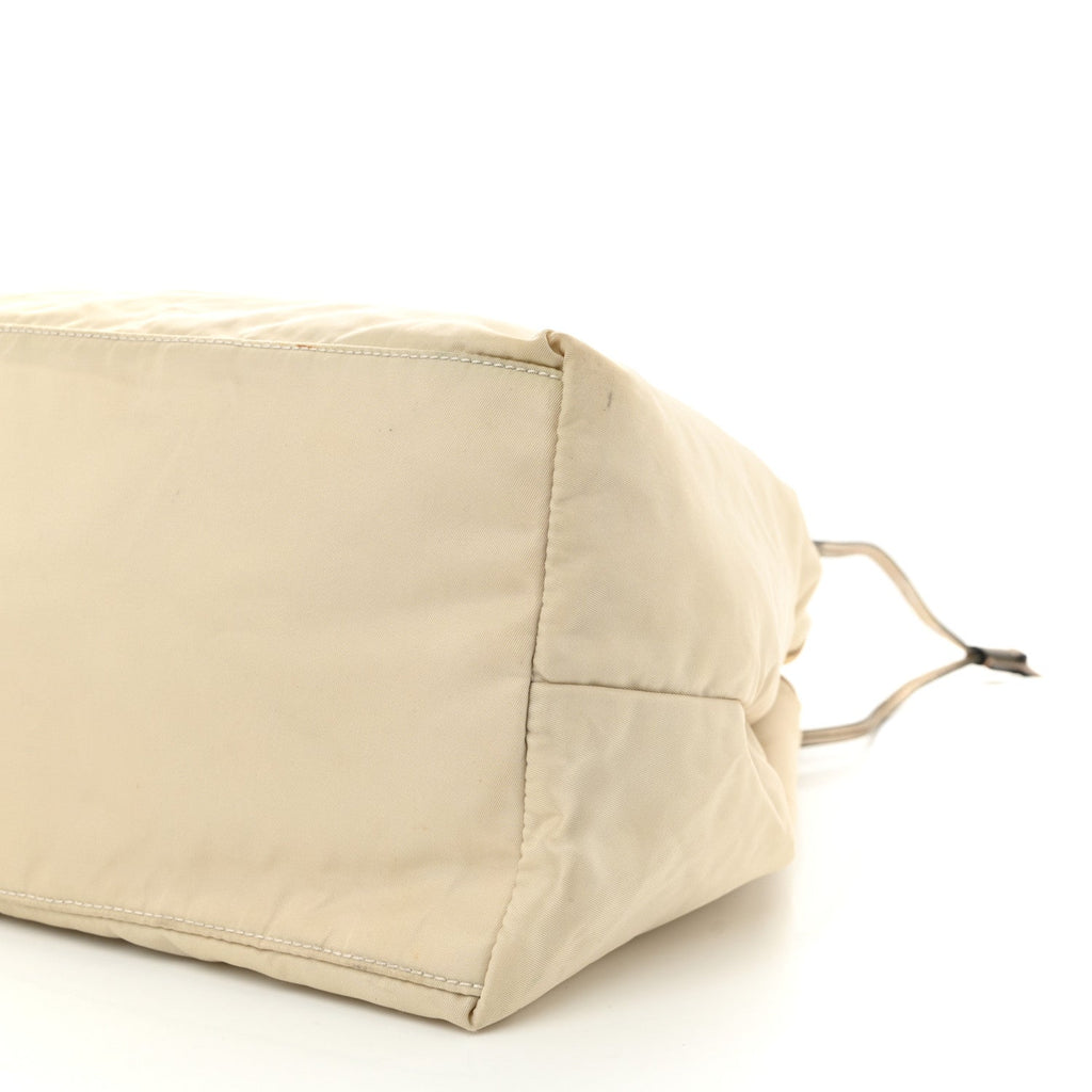 Prada Tessuto Nylon Saffiano Shopping Tote White