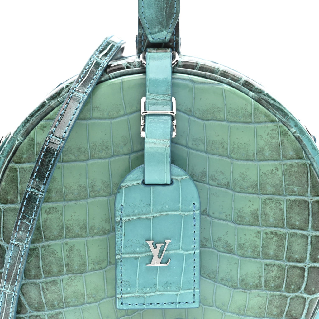 Louis Vuitton Crocodile Petite Boite Chapeau Turquoise