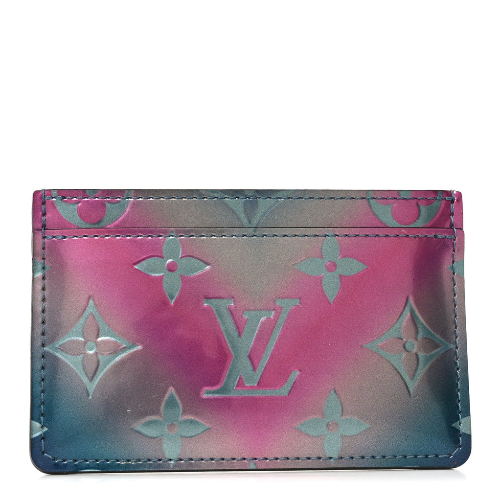 Louis Vuitton Metallic Vernis Degrade Card Holder Blue Pink