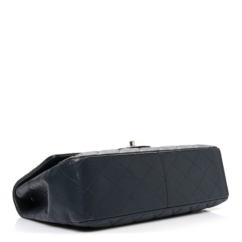 Chanel Lambskin Quilted Jumbo Single Flap Grey