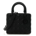 Christian Dior Ultra Matte Calfskin Cannage Medium Lady Dior Black