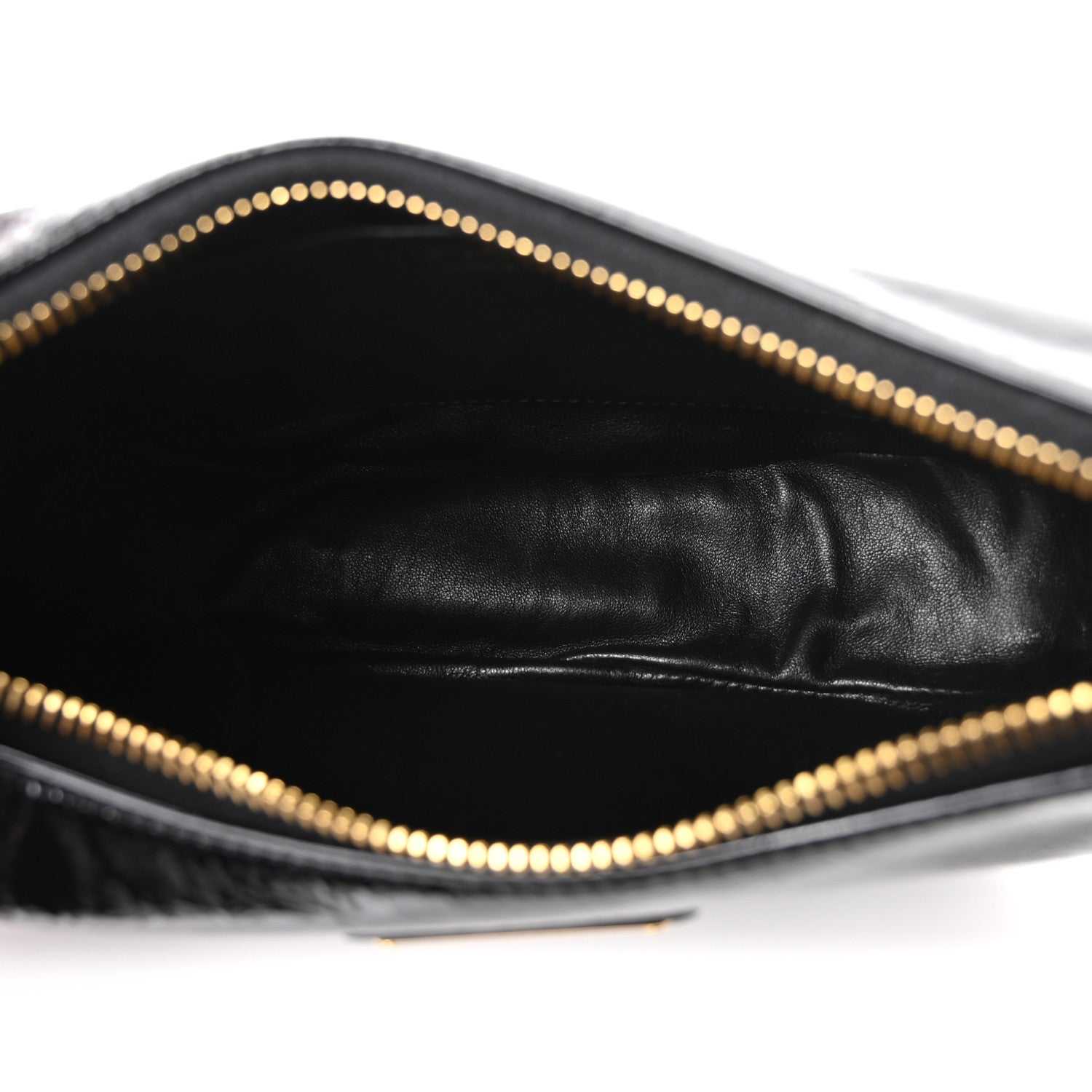Prada Patent Naplak Arque Shoulder Bag Black