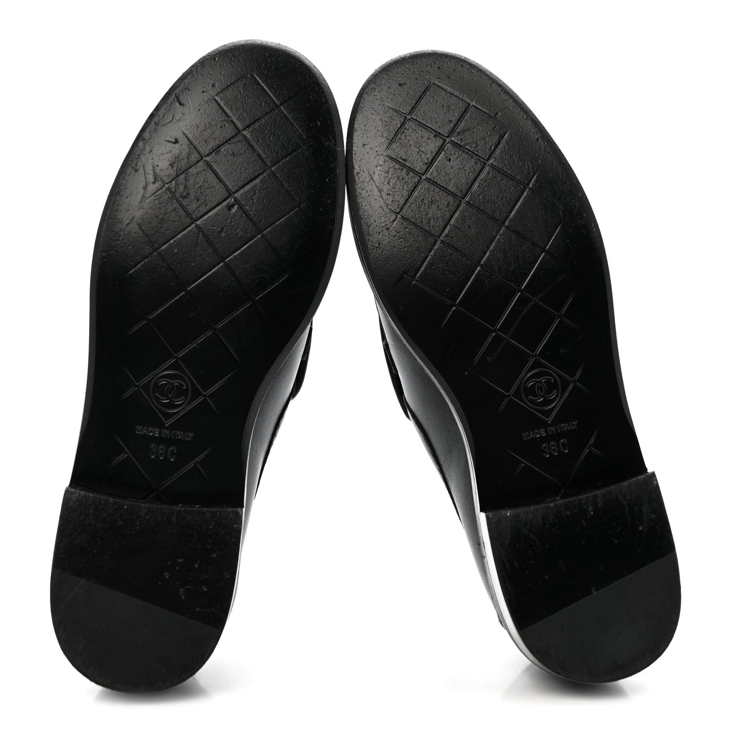 Lambskin Quilted CC Turnlock Loafers 36 Black