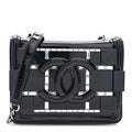 Chanel Plexiglass Patent Baguette Crystal Mini Boy Brick Flap Black
