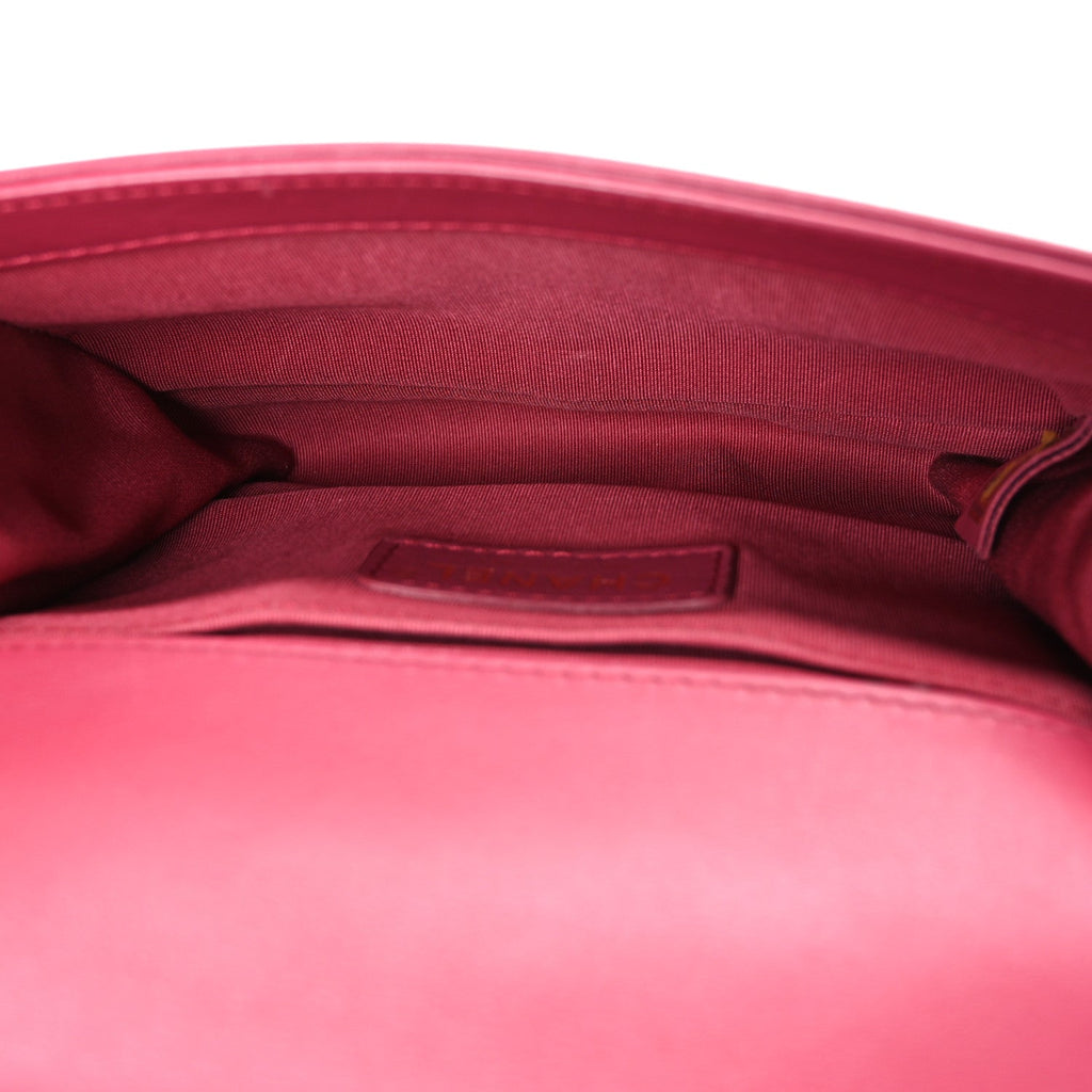 Chanel Calfskin Quilted Small Boy Flap Dark Pink