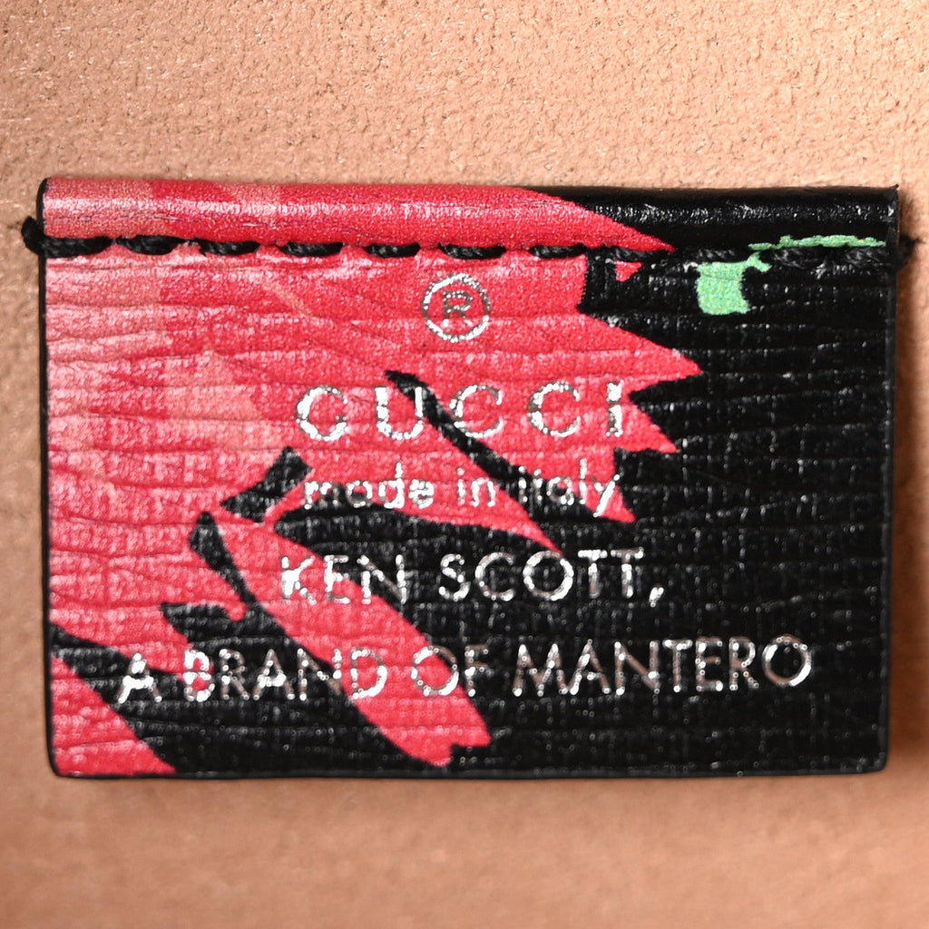Gucci X KEN SCOTT New Shangai Calfskin Jenny Floral Print Small Dionysus Shoulder Bag Black Pink