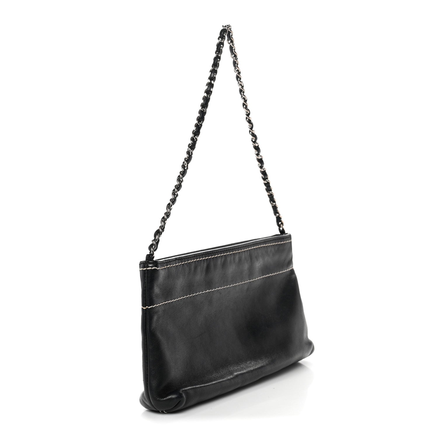 Chanel Lambskin Lax Pochette Black