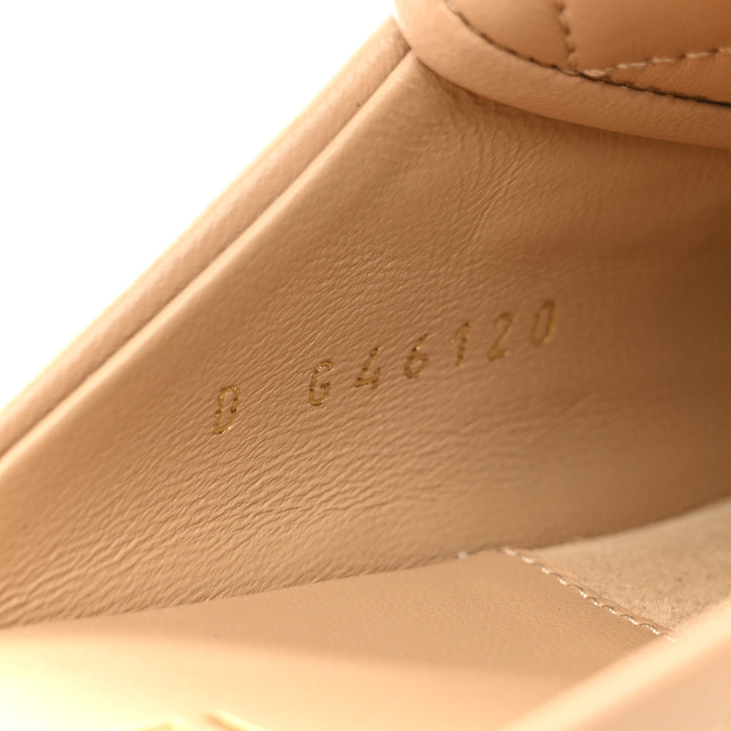 Lambskin Quilted CC Turnlock Mules 37.5 Light Beige