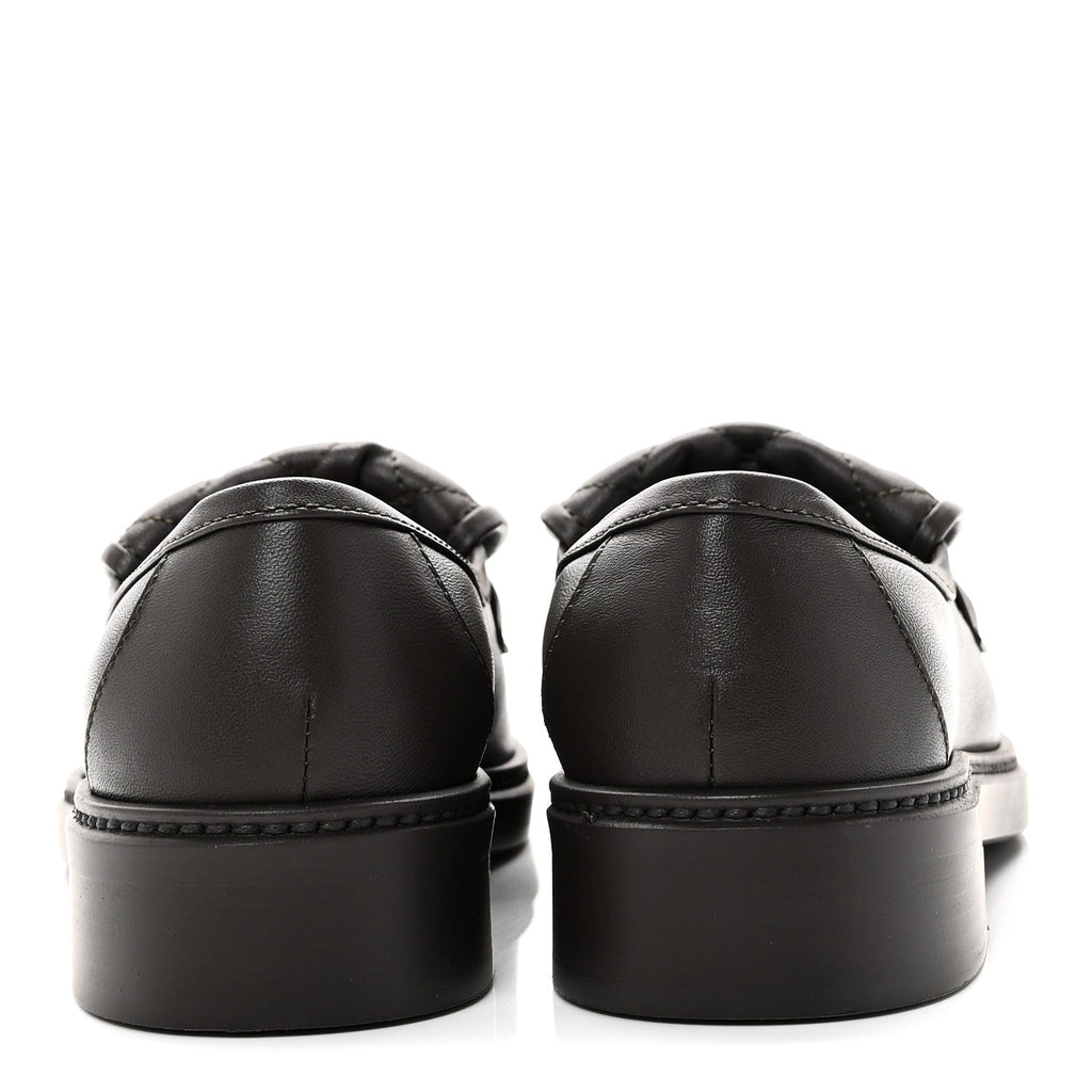 Lambskin Quilted CC Turnlock Loafers 37 Dark Brown