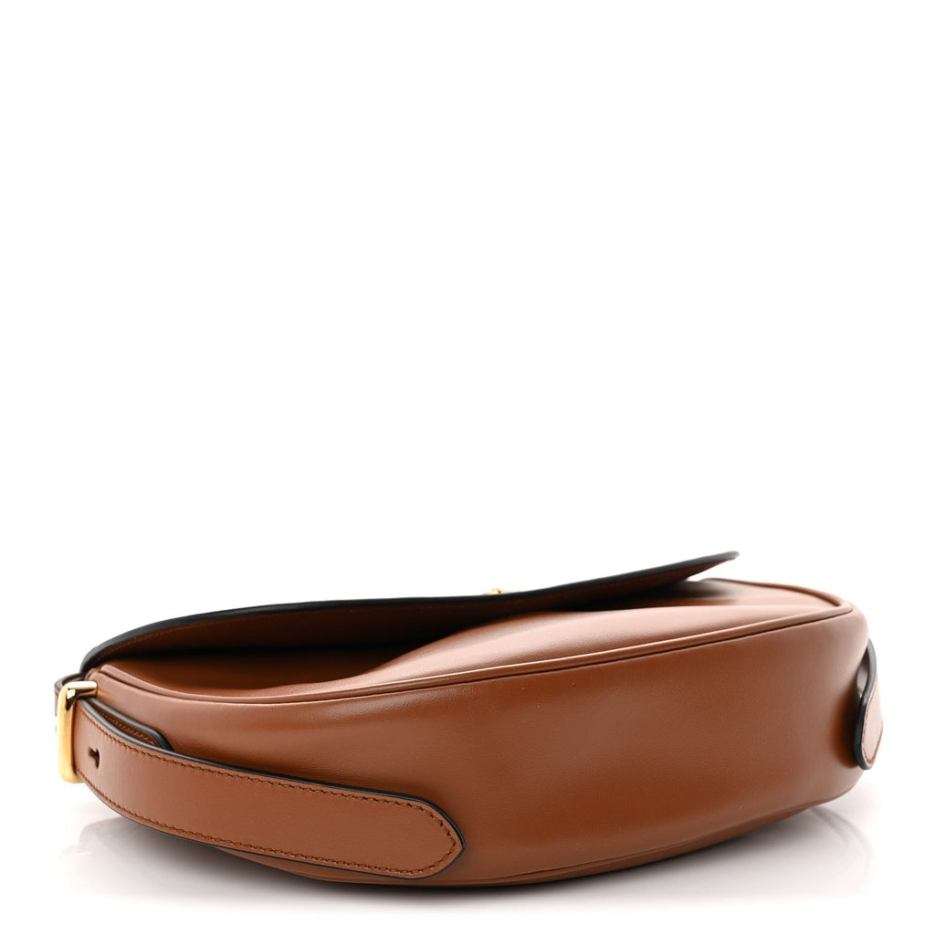 Prada Soft Calfskin Traingle Arque Flap Shoulder Bag Cognac