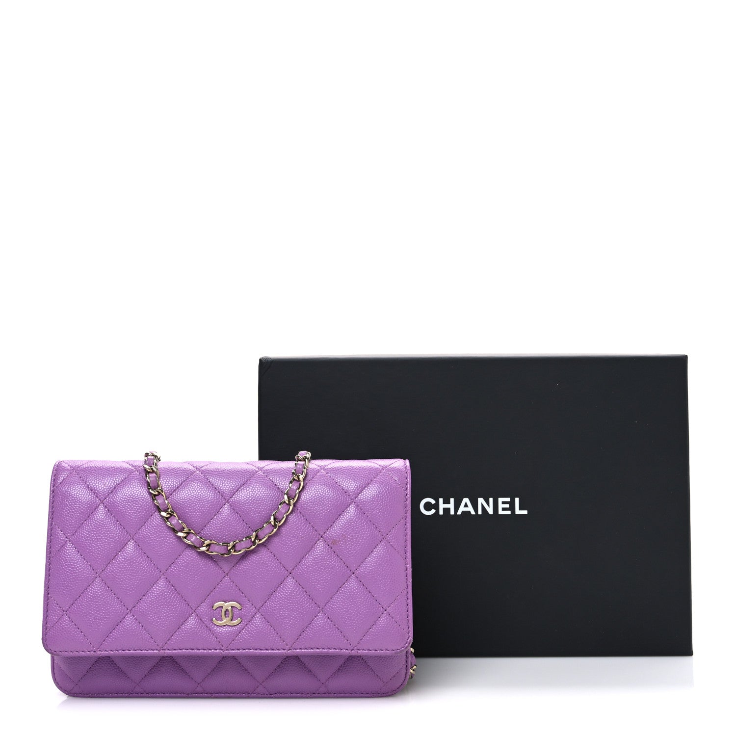 Chanel Caviar Quilted Wallet On Chain WOC Purple