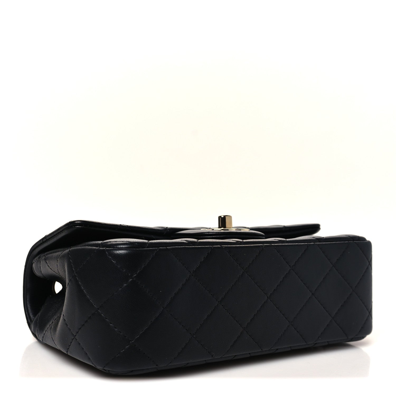 Chanel Lambskin Quilted Mini Rectangular Flap Black