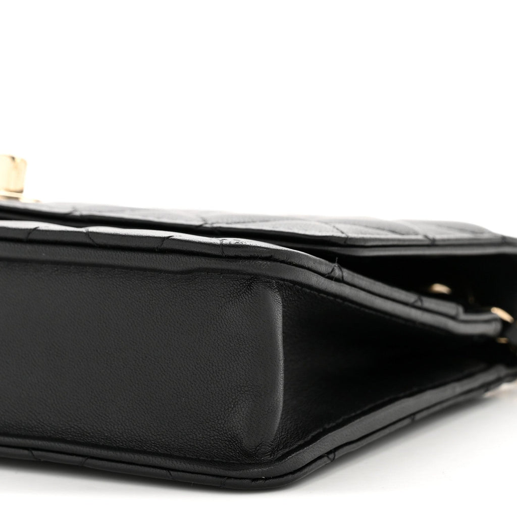 Chanel Lambskin Quilted Trendy CC Wallet On Chain WOC Black