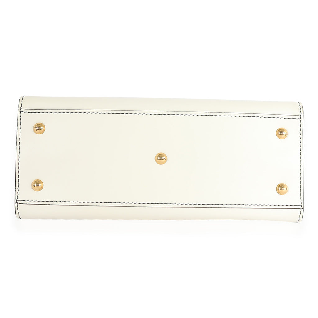 Christian Dior White Smooth Leather D-Bee Tote