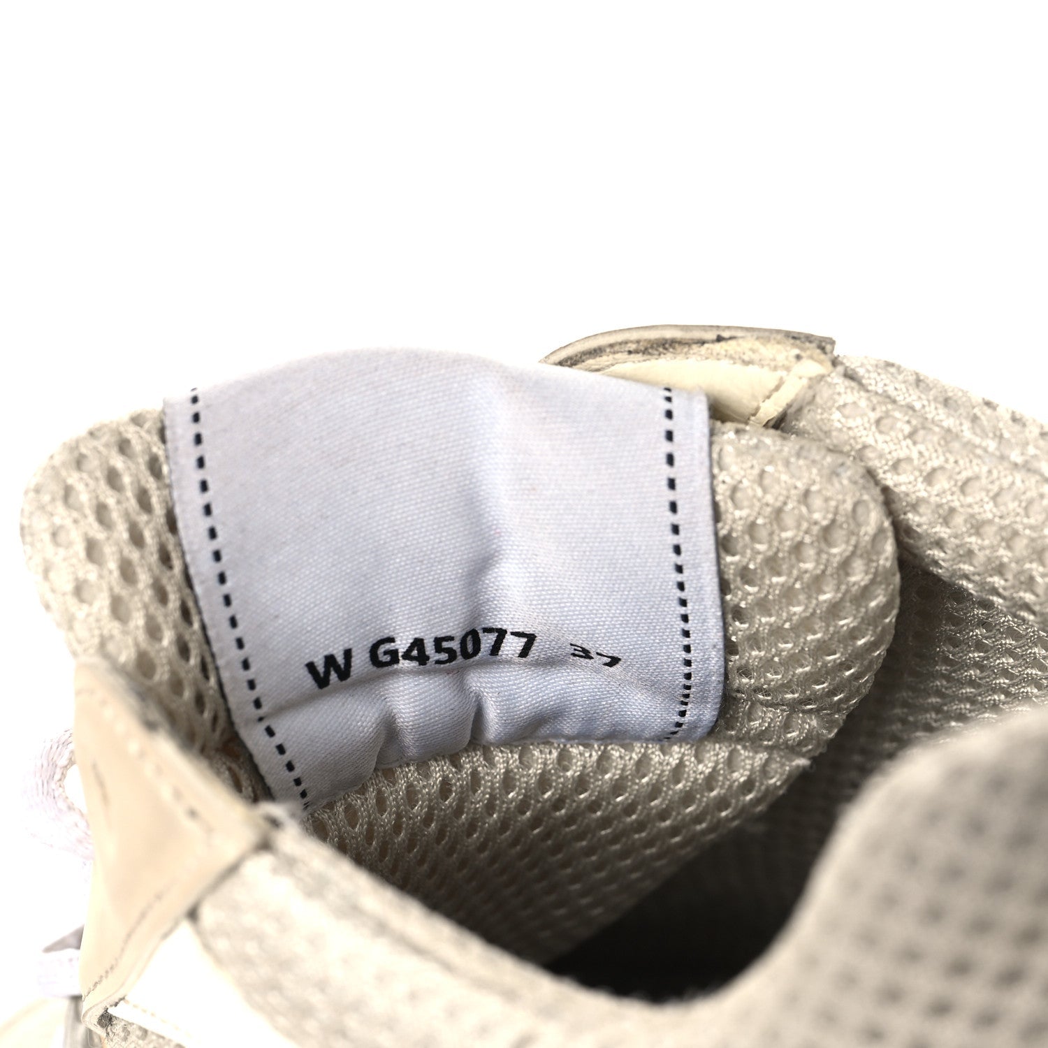 Fabric Laminated Calfskin Stretch CC Womens Sneakers 37 Ivory White Silver