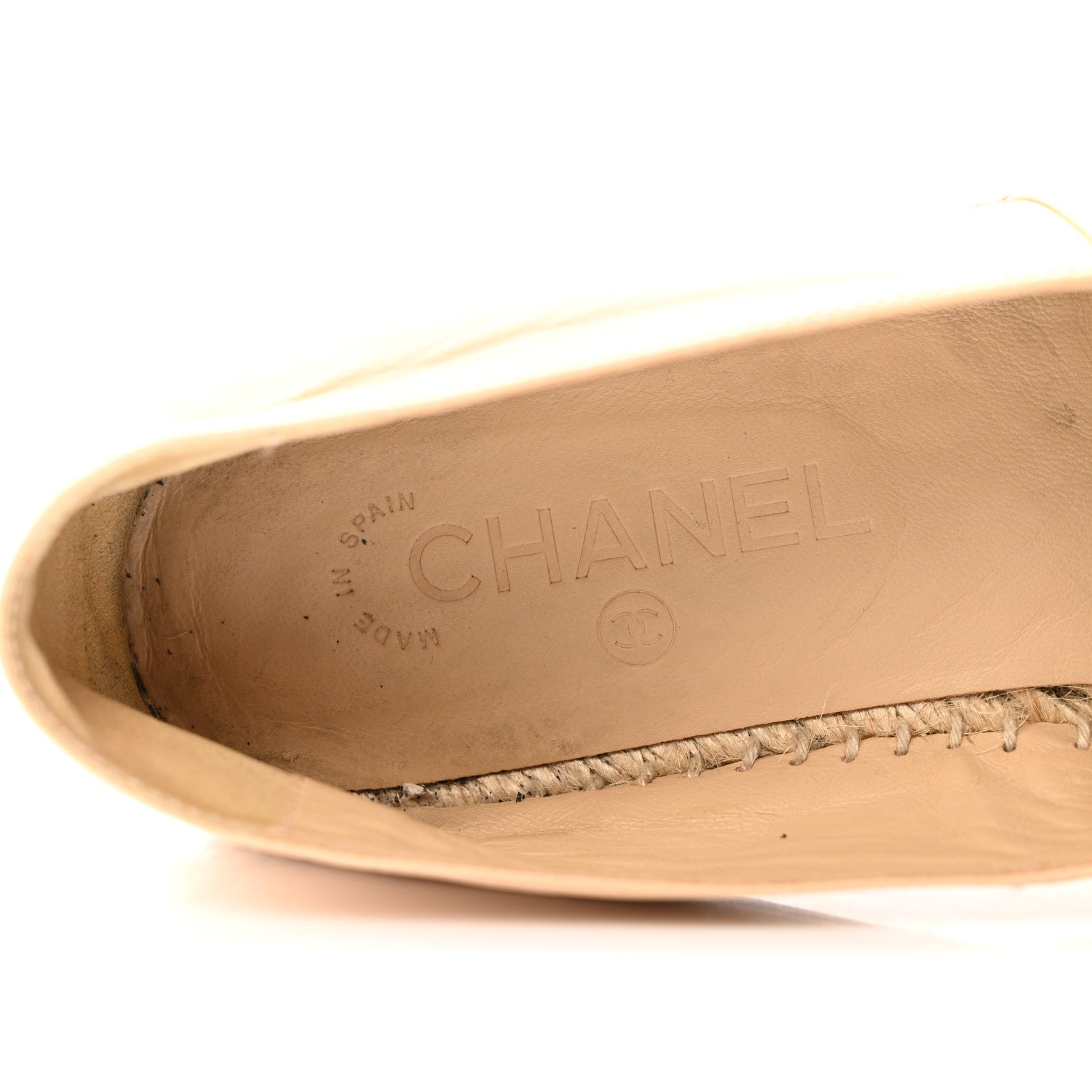 Lambskin CC Espadrilles 39 Beige Black