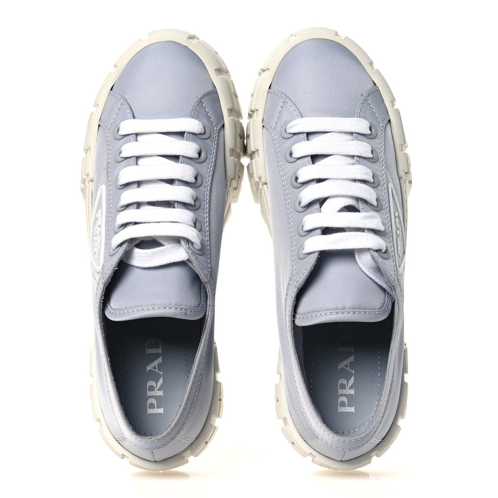 Prada Re-Nylon Gabardine Triangle Logo Double Wheel 50mm Sneakers 38 Cielo