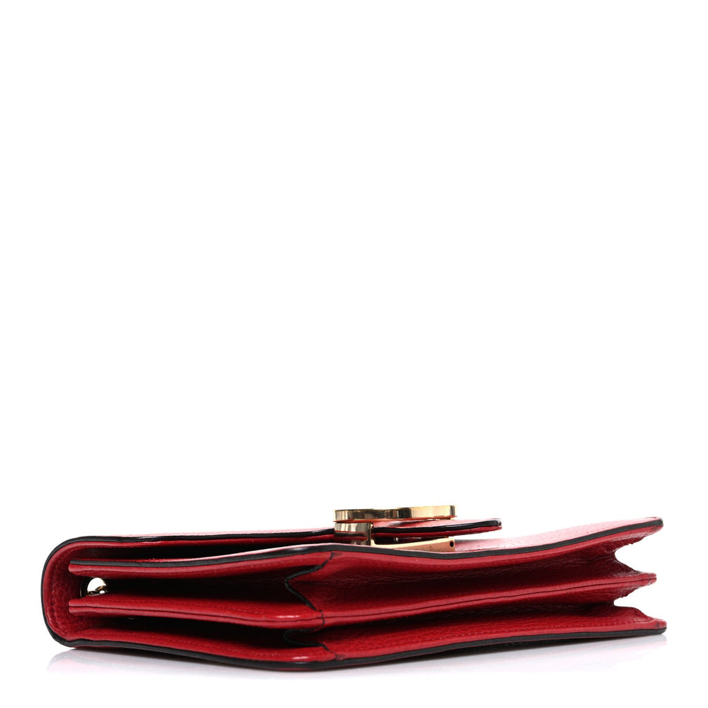 Gucci Dollar Calfskin Small Interlocking G Shoulder Bag Red