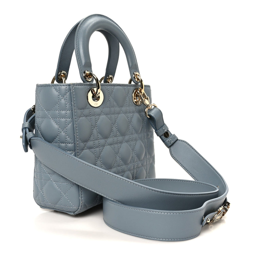 Christian Dior Lambskin Cannage Small My ABCDior Lady Dior Cloud Blue