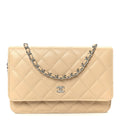 Chanel Caviar Quilted Wallet on Chain WOC Beige
