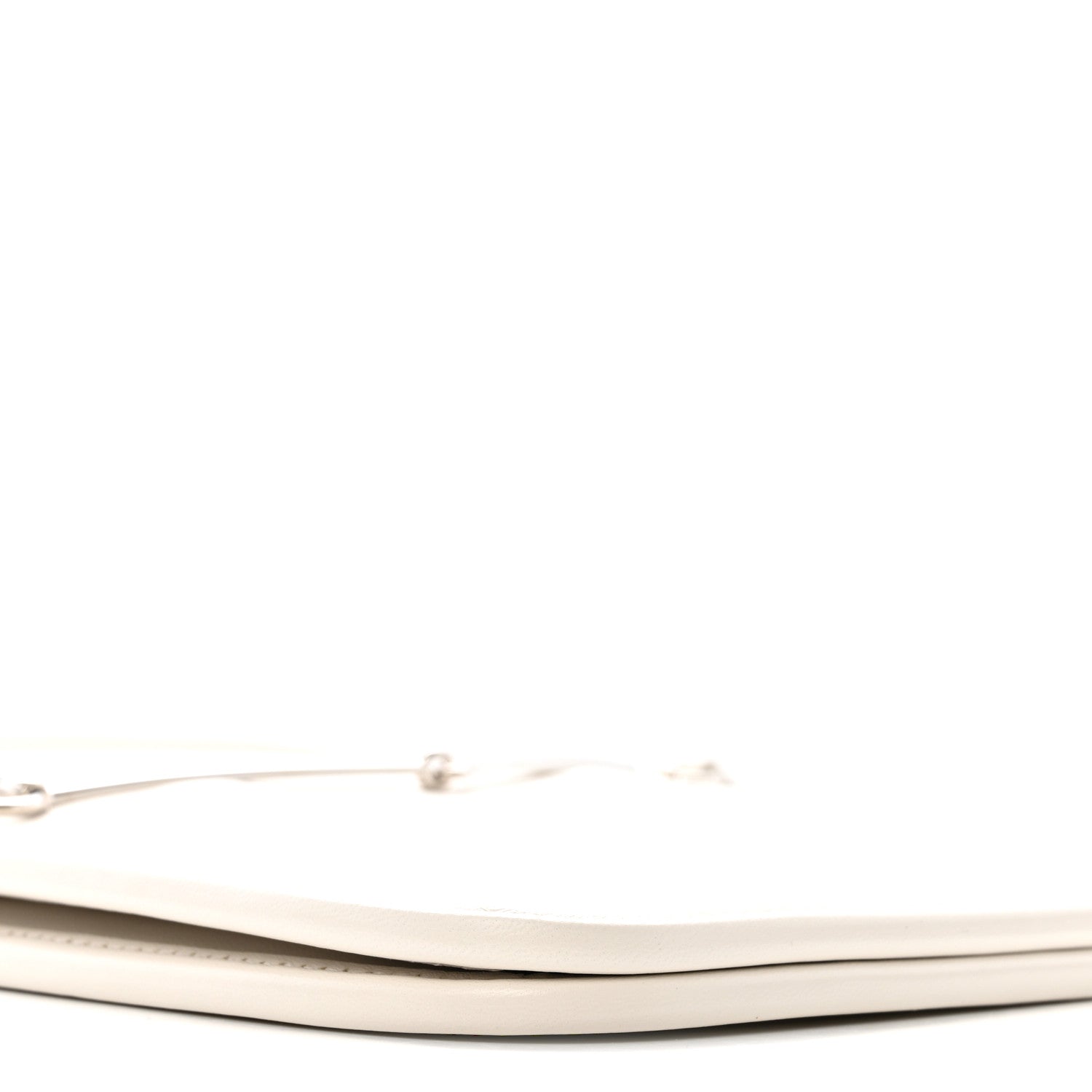 Gucci Calfskin Horsebit Slim Shoulder Bag White