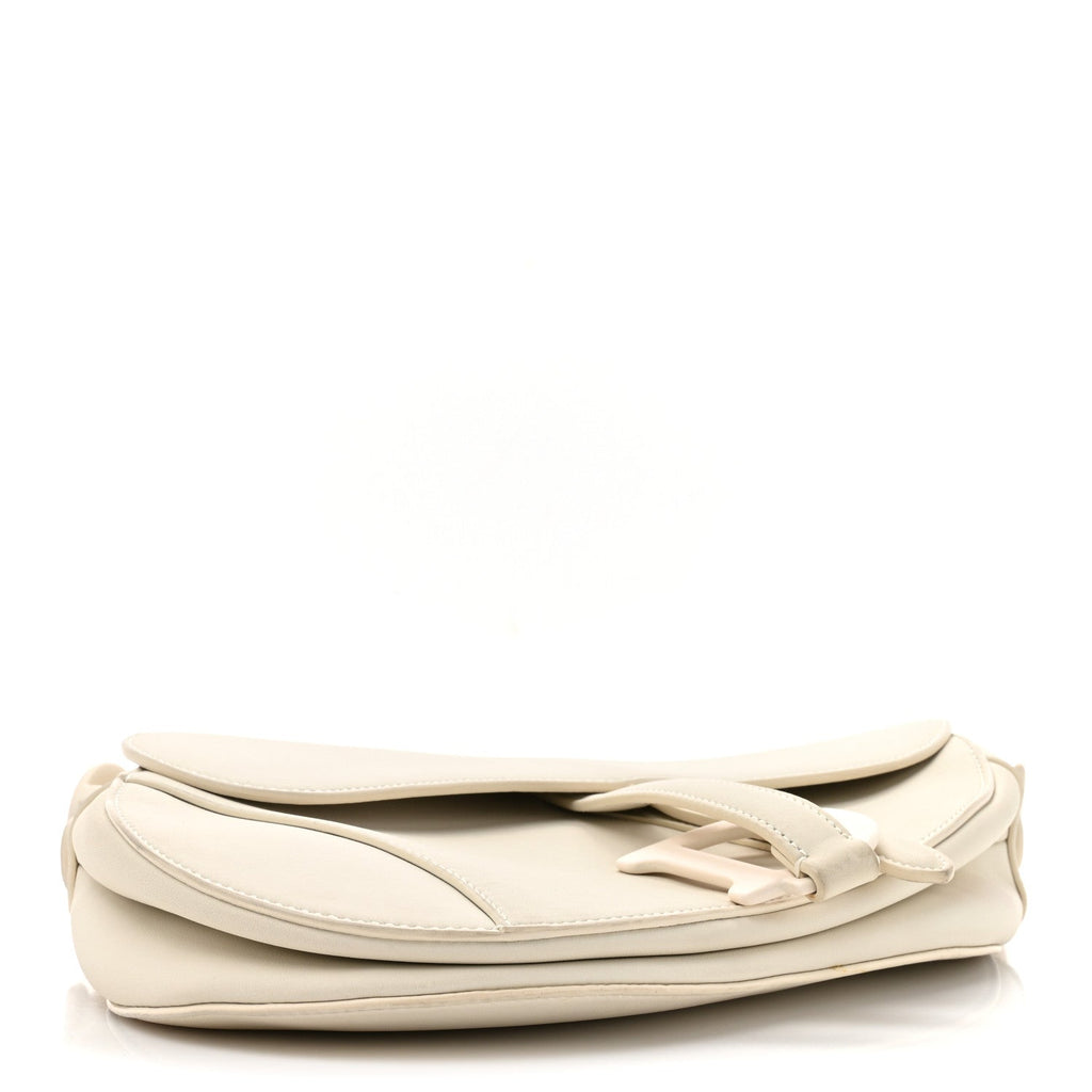 Christian Dior Ultra Matte Calfskin Saddle Bag Off White