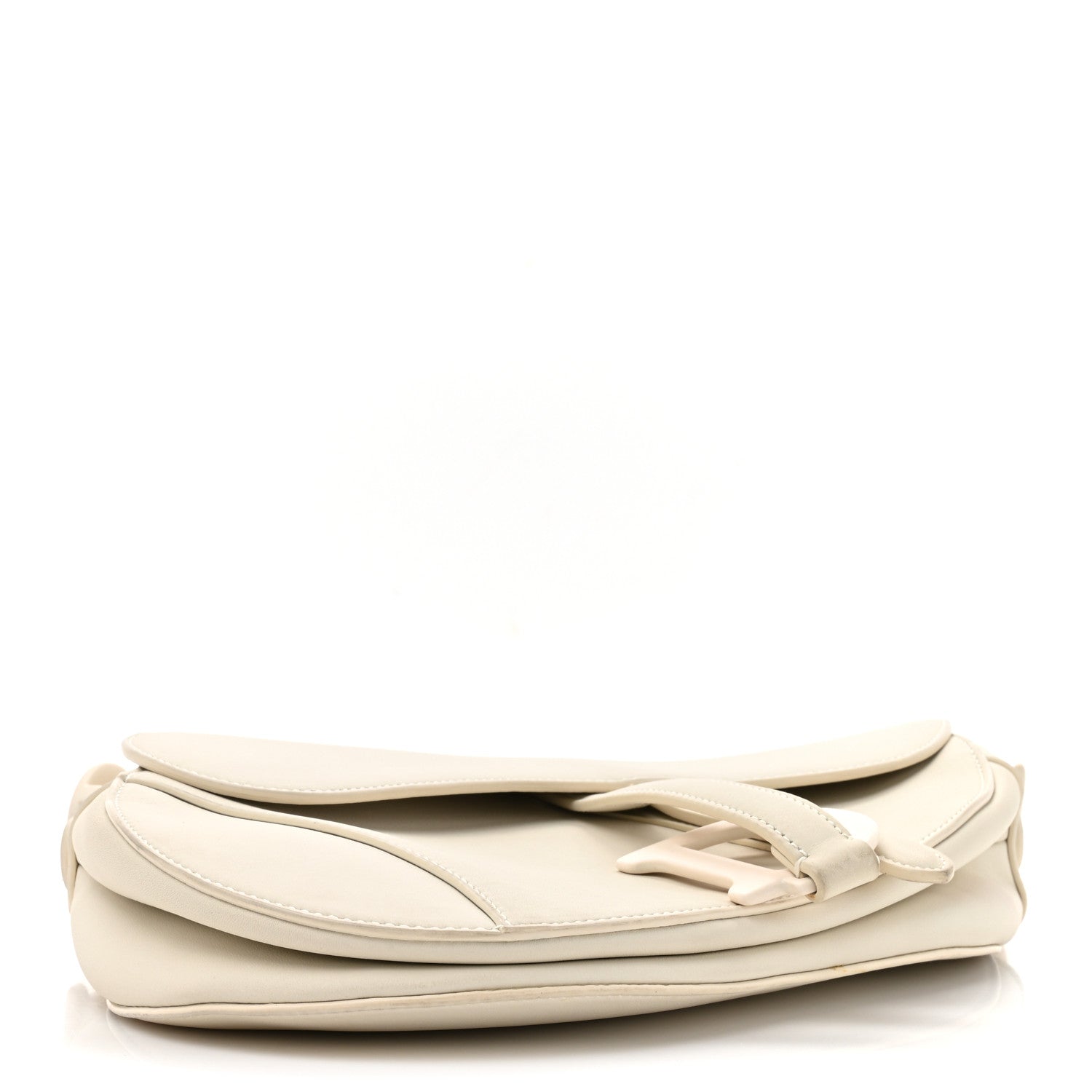 Christian Dior Ultra Matte Calfskin Saddle Bag Off White