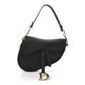 Christian Dior Grained Calfskin Saddle Bag Black
