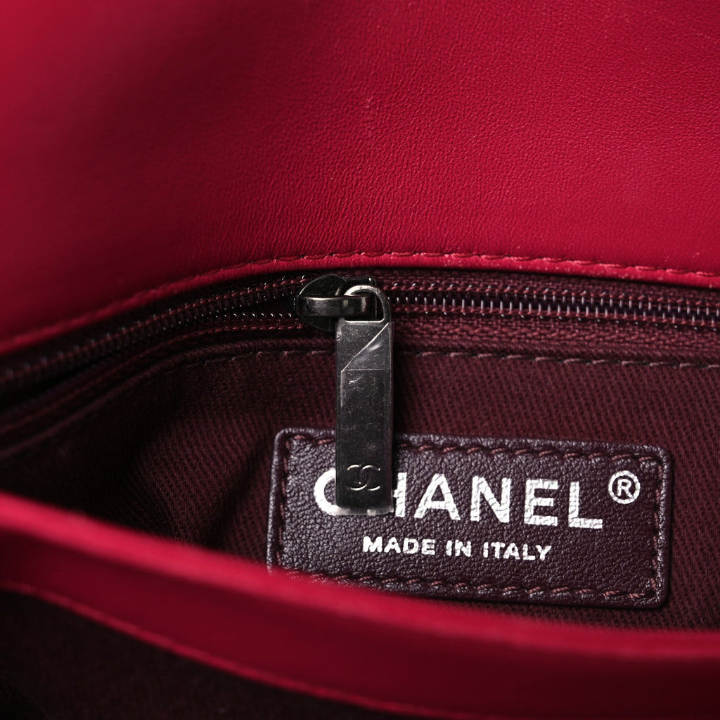 Chanel Lambskin Quilted Large Daily Supple Flap Dark Pink