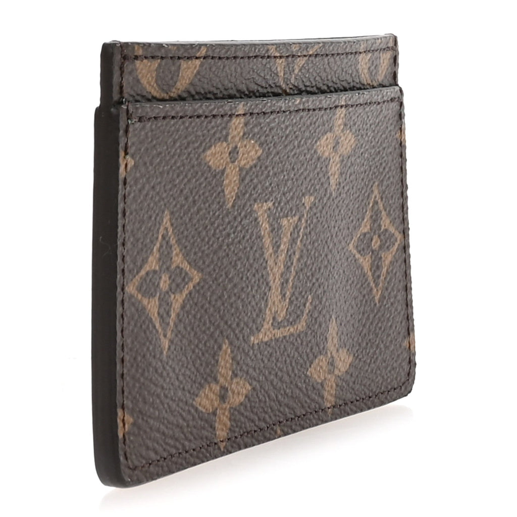 Louis Vuitton Monogram Calfskin Simple Card Holder Blue Green