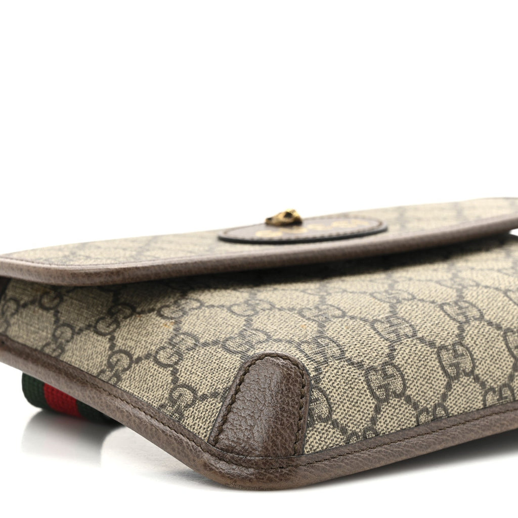 Gucci GG Supreme Monogram Neo Vintage Web Belt Bag Brown
