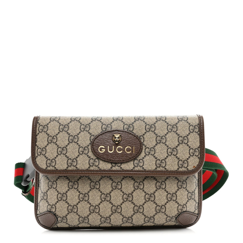 Gucci GG Supreme Monogram Neo Vintage Web Belt Bag Brown