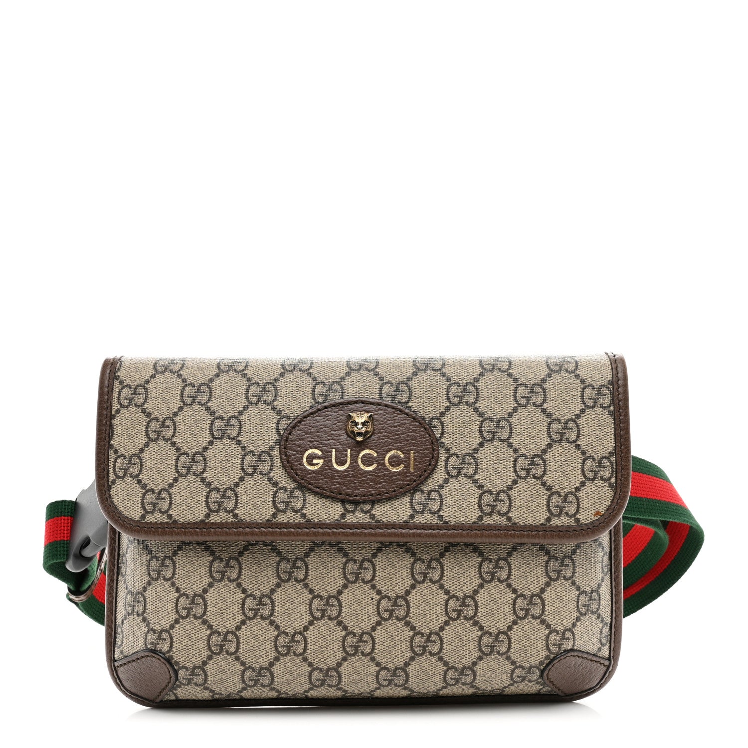 Gucci GG Supreme Monogram Neo Vintage Web Belt Bag Brown