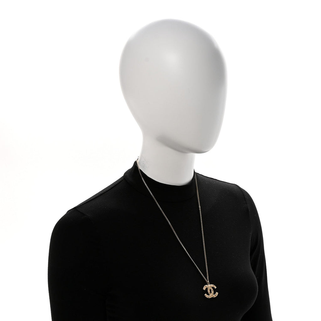 Chanel Tweed Effect CC Necklace Gold