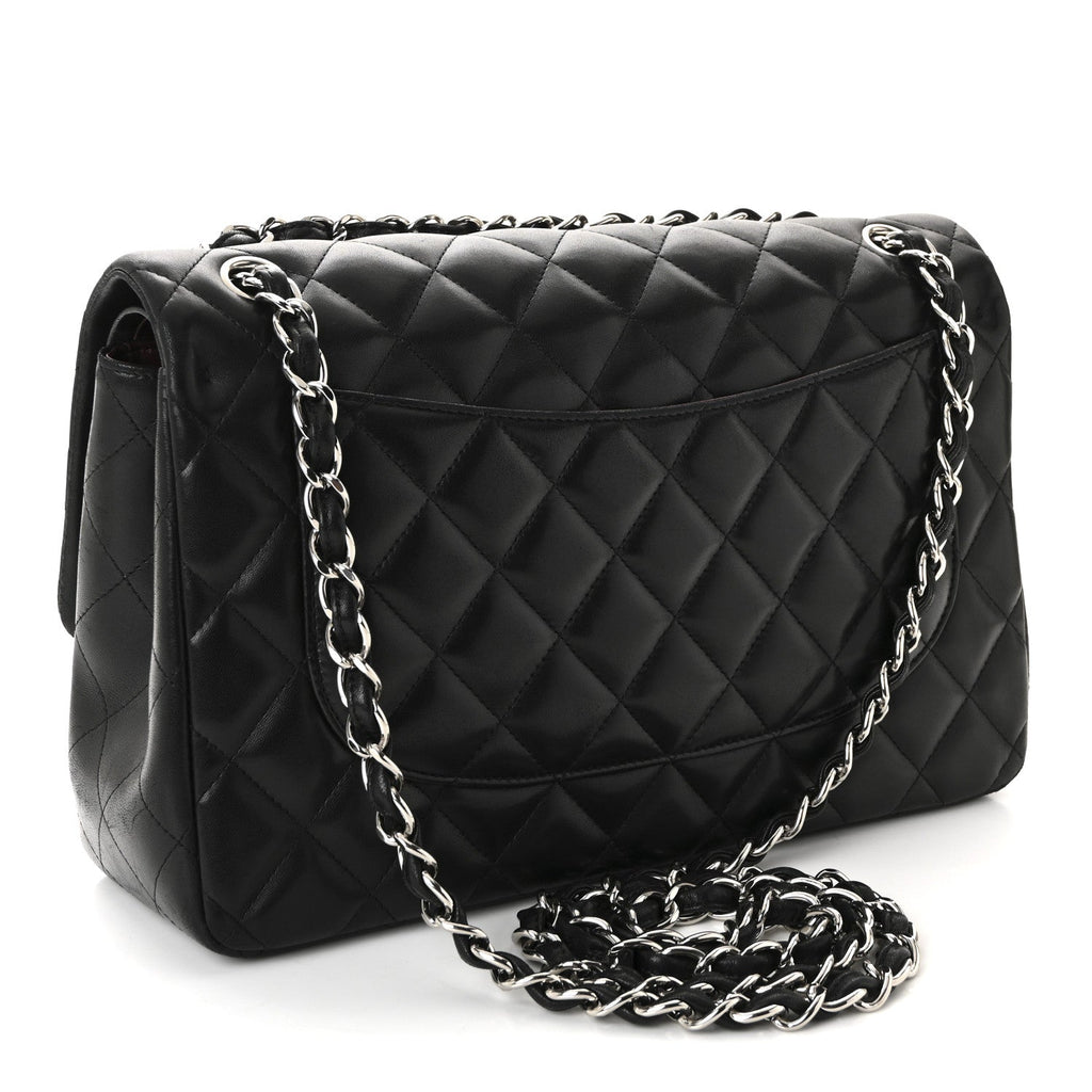 Chanel Lambskin Quilted Jumbo Double Flap Black