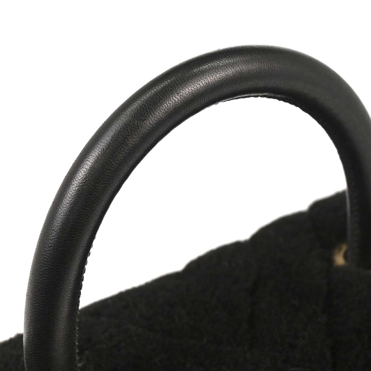 Chanel 2019 Black Mouton Chevron Coco Handle 2way Shoulder Handbag