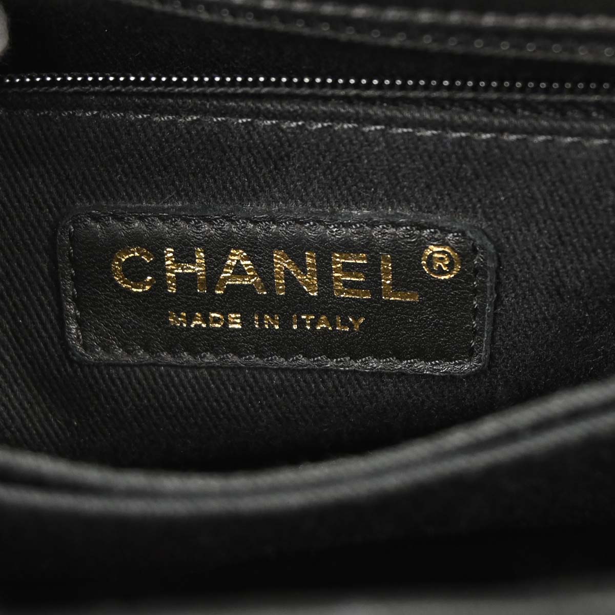Chanel 2019 Black Mouton Chevron Coco Handle 2way Shoulder Handbag