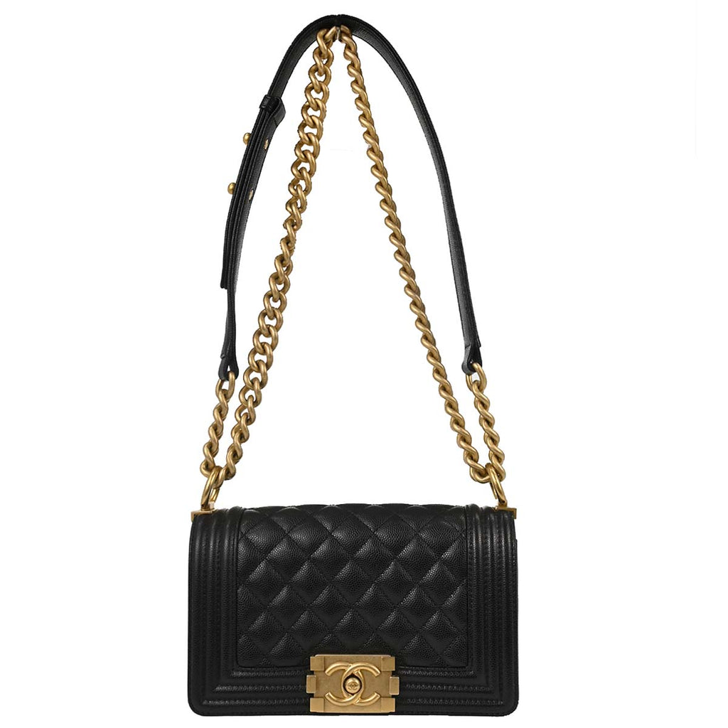 Boy Chanel 2019 Black Caviar Skin Small Chain Shoulder Bag