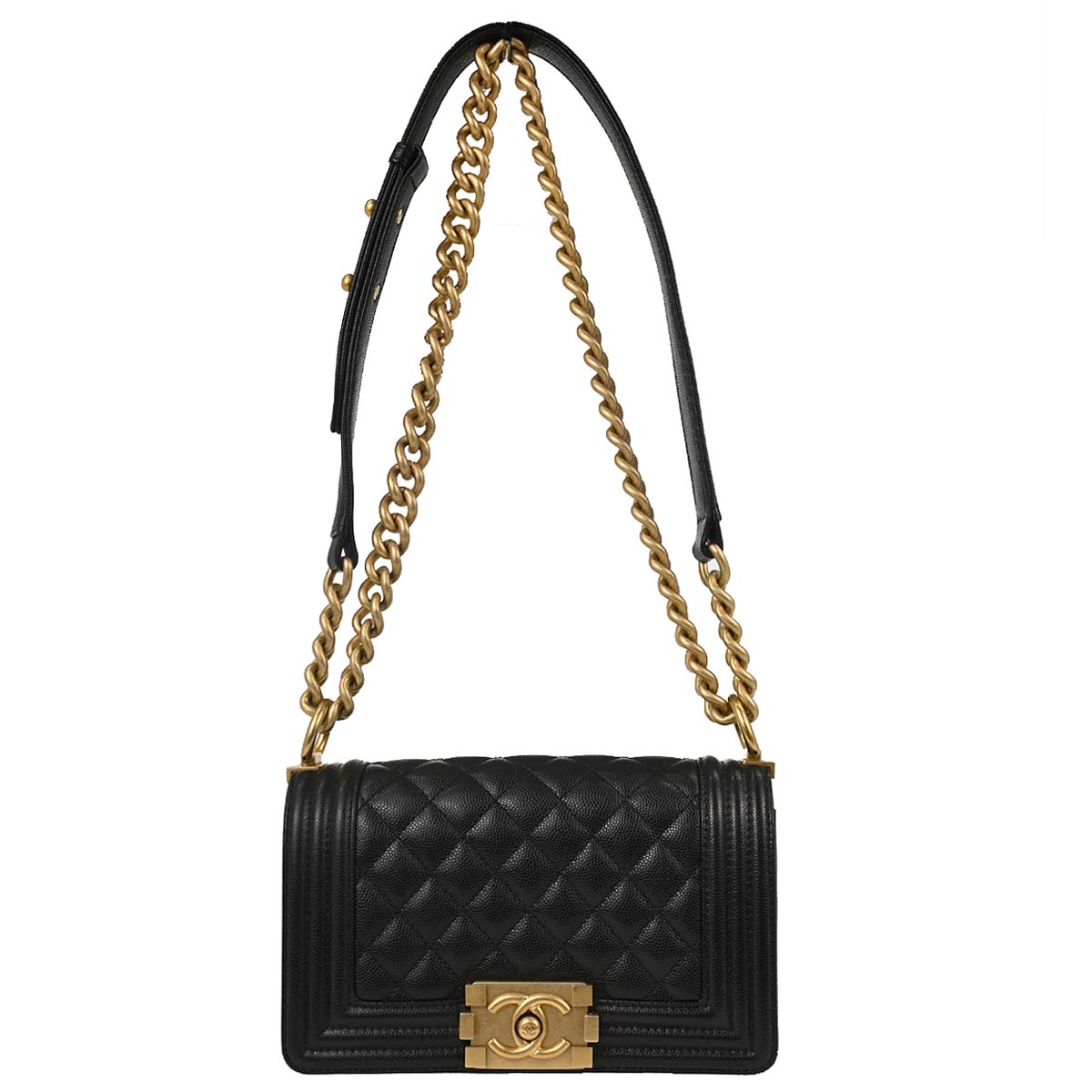 Boy Chanel 2019 Black Caviar Skin Small Chain Shoulder Bag