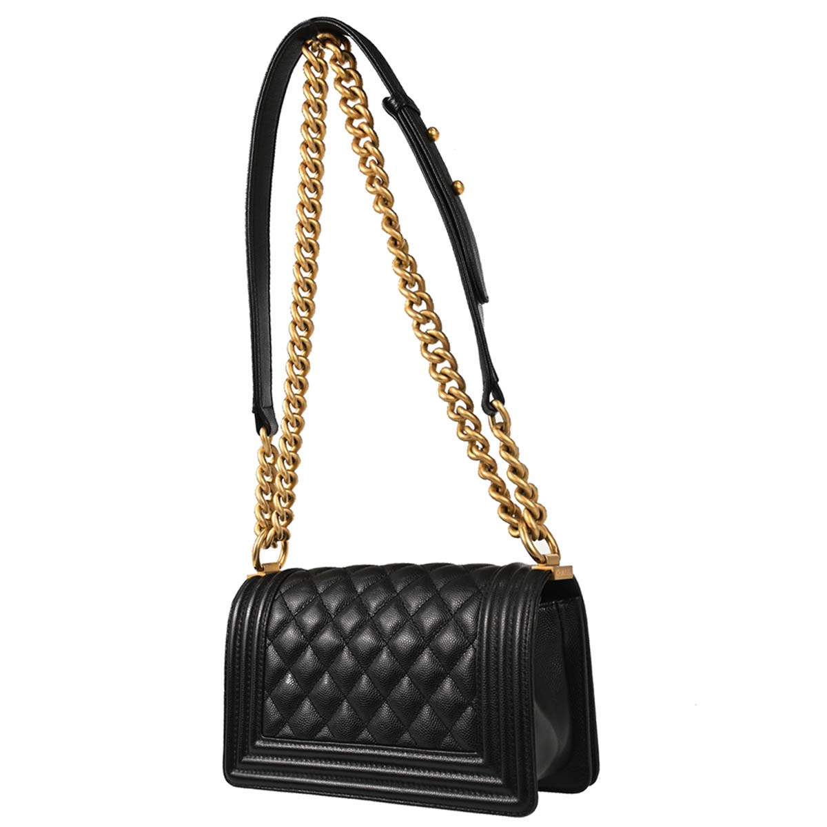 Boy Chanel 2019 Black Caviar Skin Small Chain Shoulder Bag