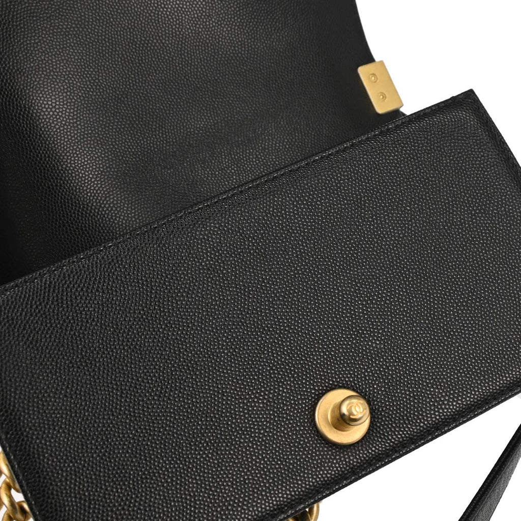 Boy Chanel 2019 Black Caviar Skin Small Chain Shoulder Bag