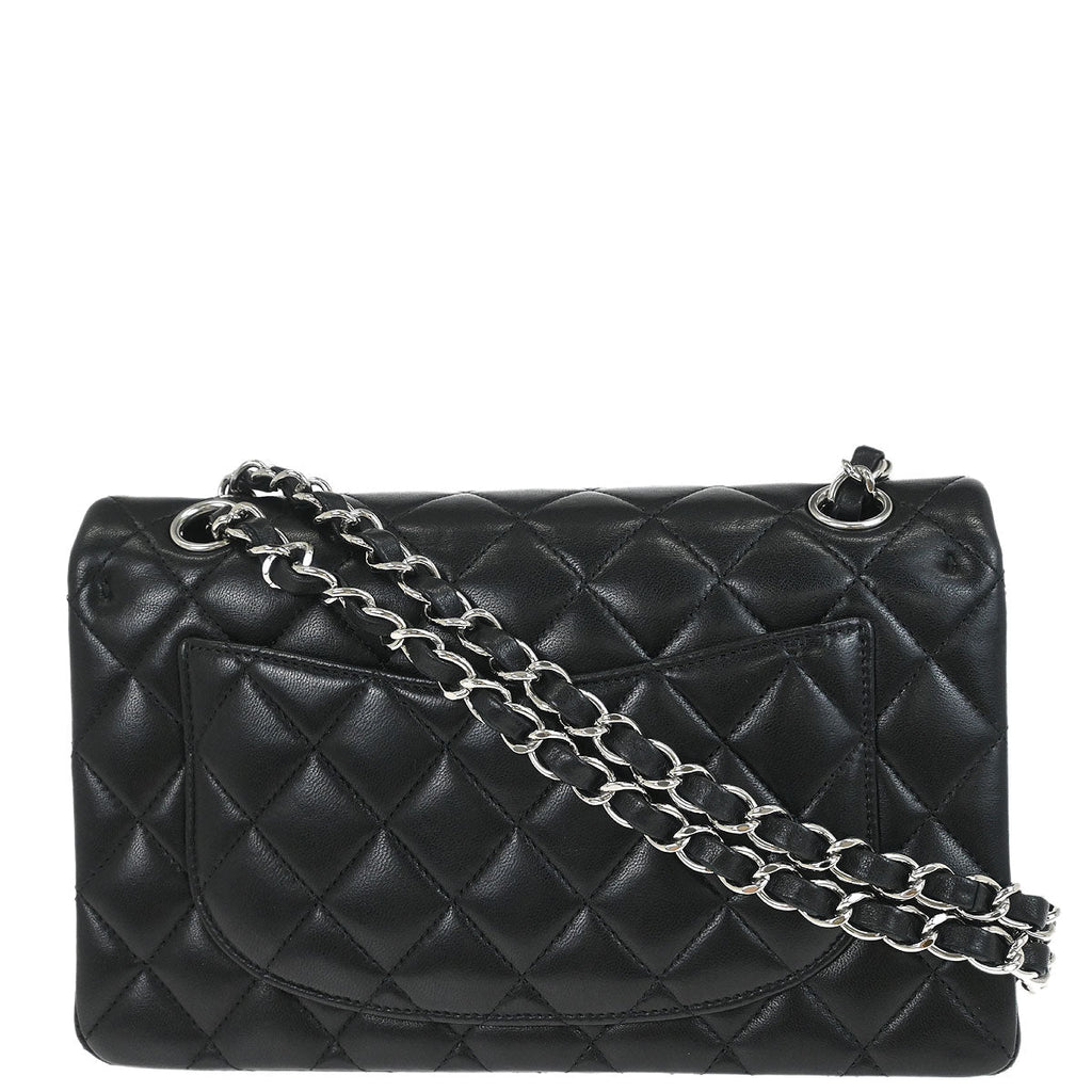 Chanel 2012 Black Lambskin Small Classic Double Flap Shoulder Bag