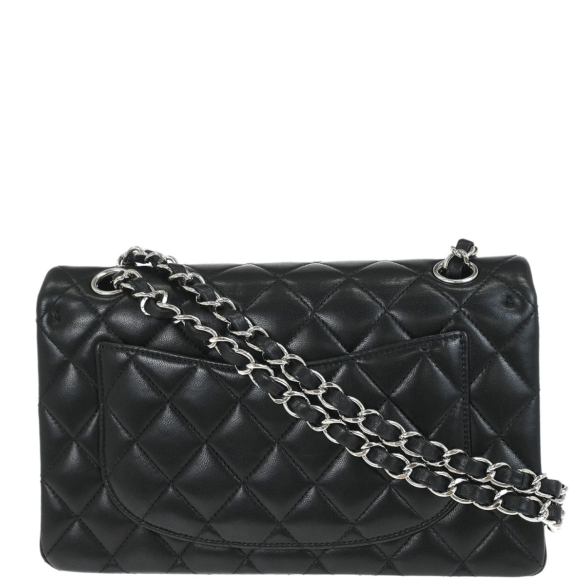 Chanel 2012 Black Lambskin Small Classic Double Flap Shoulder Bag