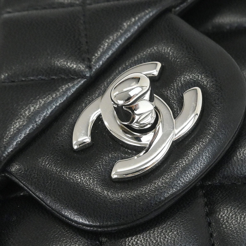 Chanel 2012 Black Lambskin Small Classic Double Flap Shoulder Bag