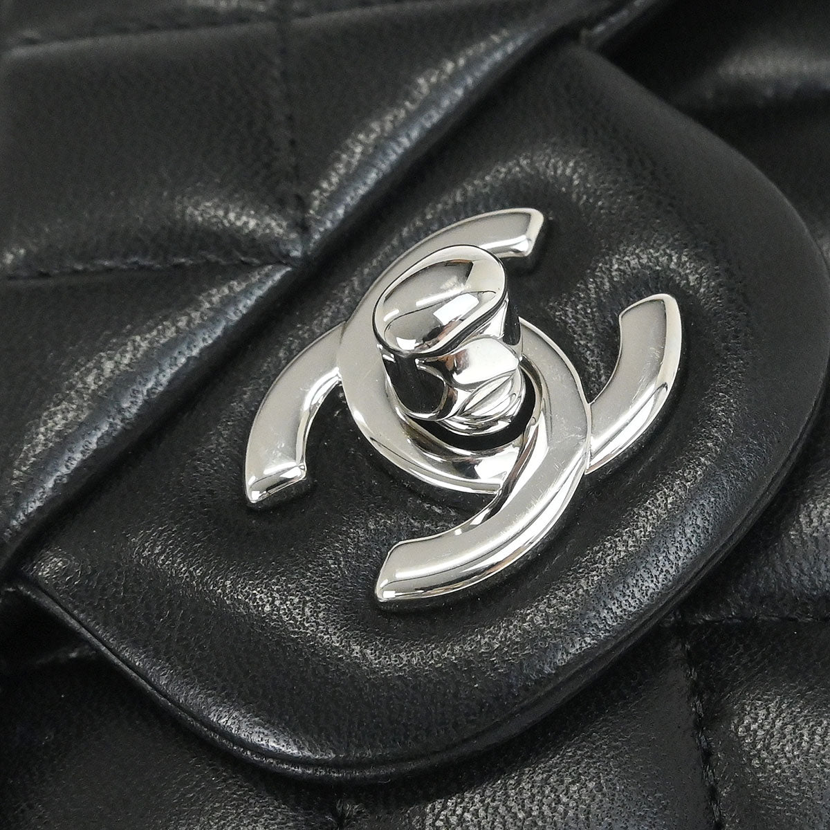 Chanel 2012 Black Lambskin Small Classic Double Flap Shoulder Bag