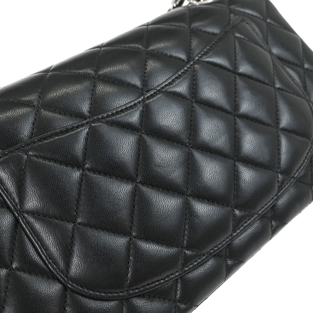 Chanel 2012 Black Lambskin Small Classic Double Flap Shoulder Bag