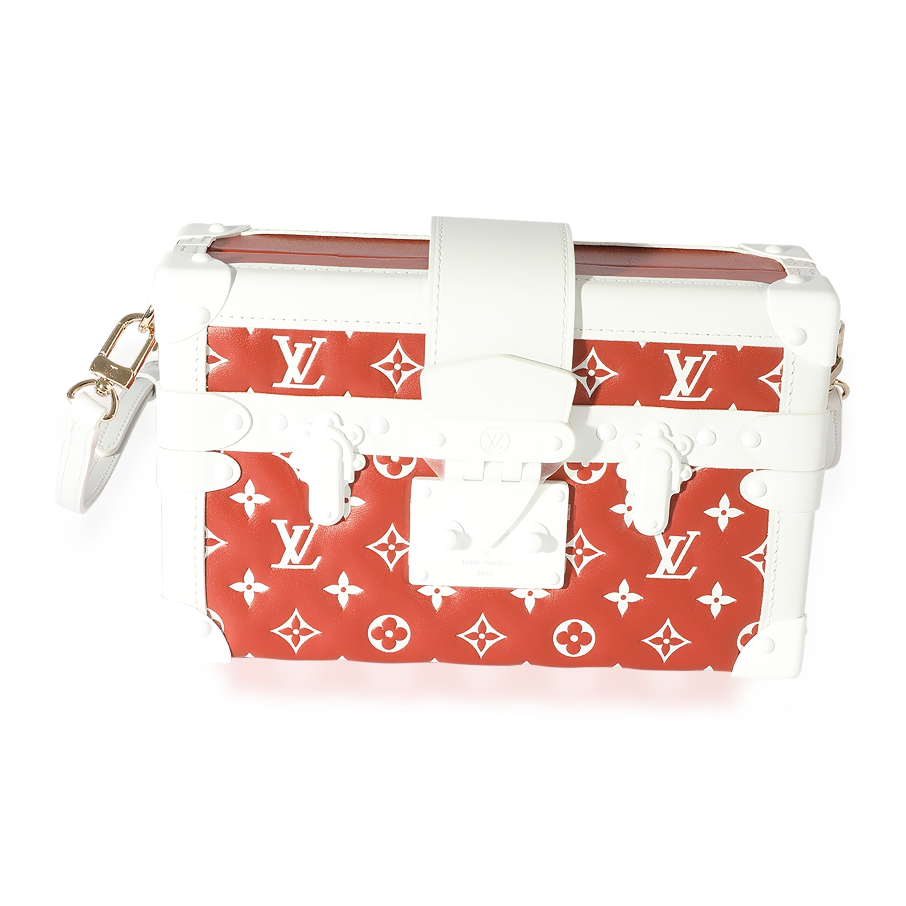 Louis Vuitton Terracotta & White Monogram Embossed Lambskin Petite Malle